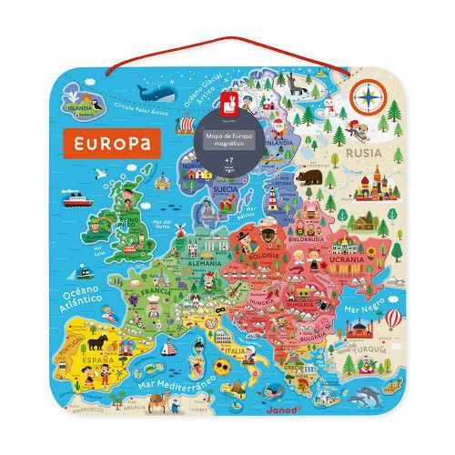 Carte d'Europe Magnétique Espagnol (bois)