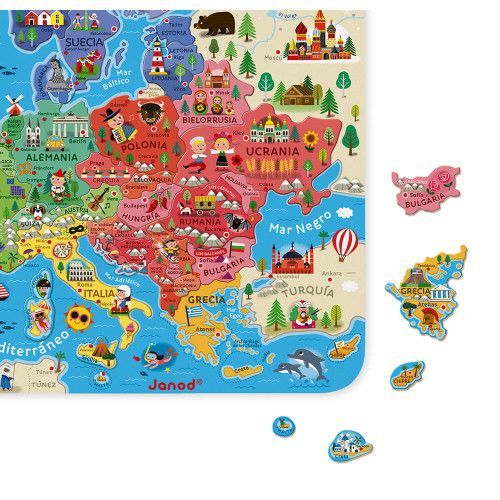 Carte d'Europe Magnétique Espagnol (bois)