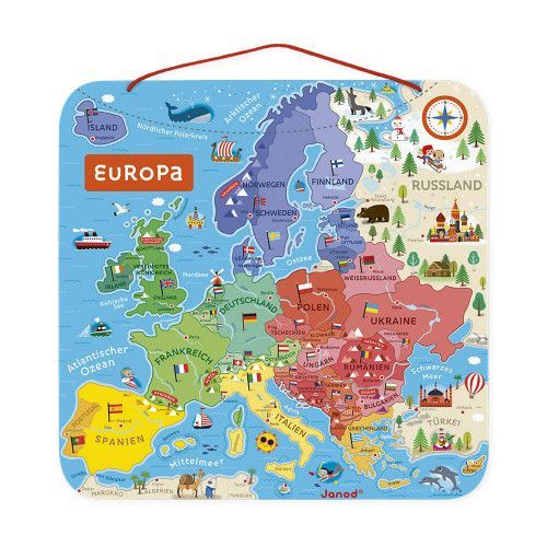 Puzzle magnétique allemand - Carte éducative Europe magnétique Janod