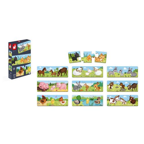 Puzzle - Trionimo Animaux - Jeu d'association - Janod +3 ans