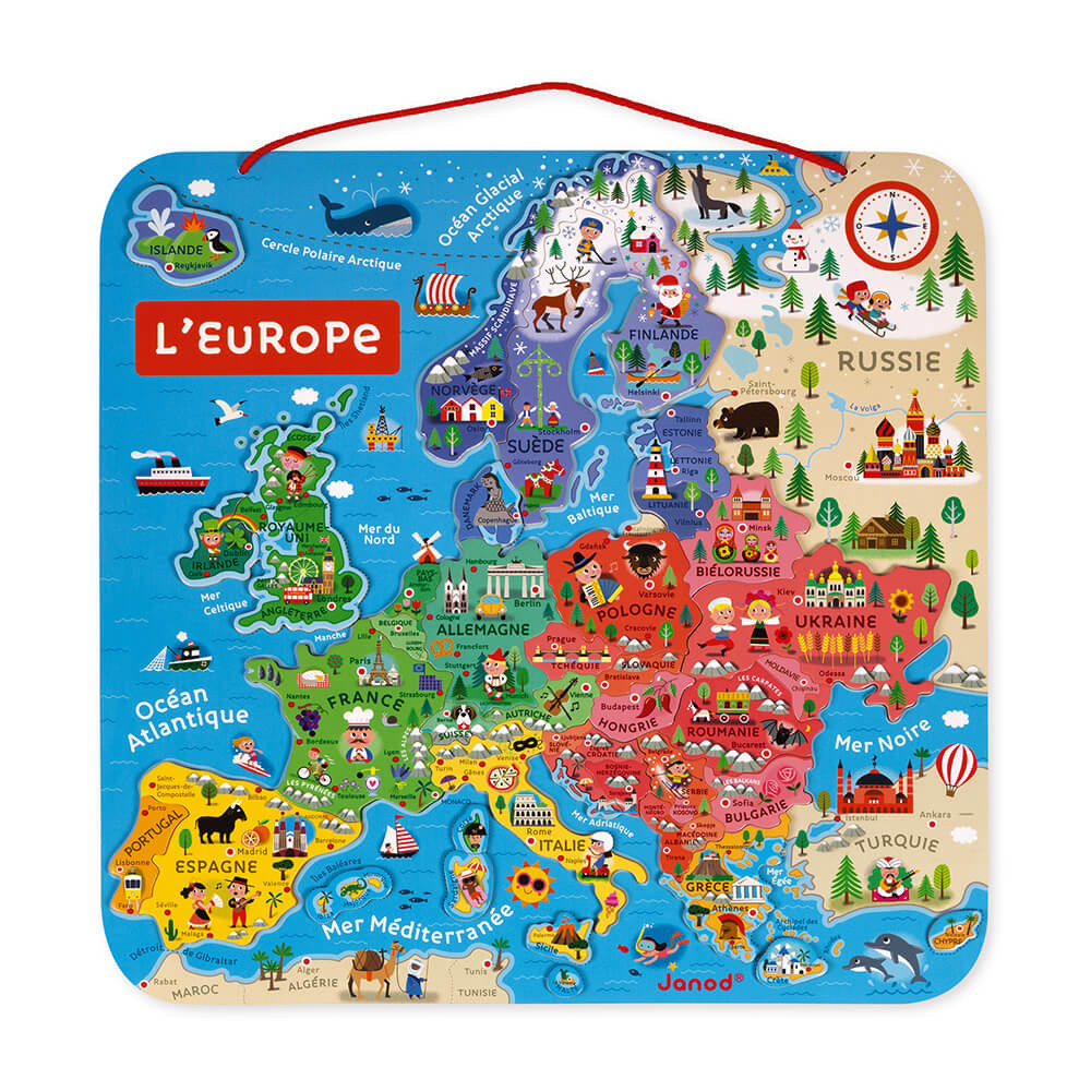 Magnetische Europakarte Auf Französisch - Nur auf Französisch : Edukative  Magnetische Spiele Janod - J05476 - Edukative Magnetische Spiele - Janod, image size:1000x1000