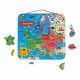 Carte d'Europe Magnétique en bois, puzzle géographie, 40 magnets, enfant à partir de 7 ans JANOD