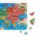 Carte d'Europe Magnétique en bois, puzzle géographie, 40 magnets, enfant à partir de 7 ans JANOD