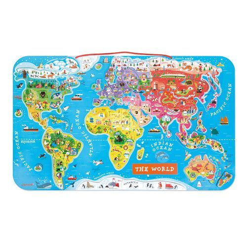 Puzzle Monde Magnétique 92 pcs Anglais (bois)