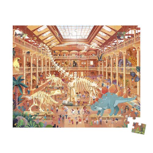 Puzzle Musée d'Histoire Naturelle 100 pièces en carton FSC et encres végétales made in France pour enfant Janod