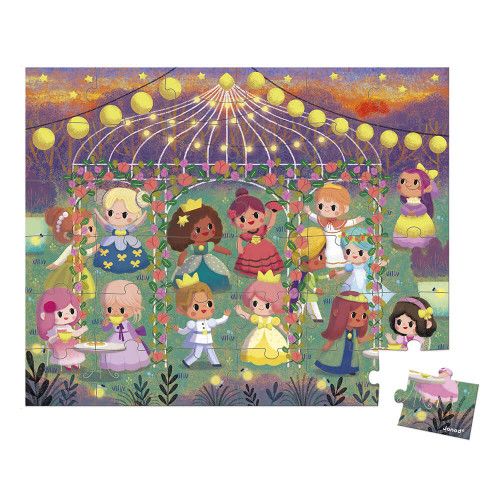 Puzzle Princesses 36 pièces en carton FSC et encres végétales made in France pour enfant Janod