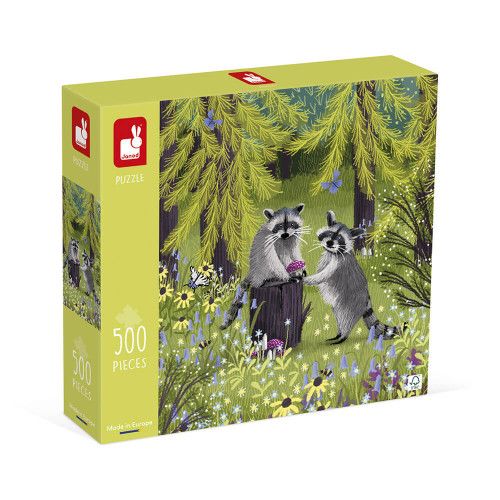 Puzzle les ratons-laveurs 500 pièces en carton FSC made in Europe pour adulte et enfant Janod