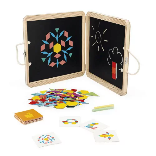 Achat Ensemble de puzzle Tangram, blocs de motifs magnétiques Jouets  éducatifs pour enfants de 3 à 8 ans, puzzle de forme géométrique classique  de la maternelle avec 24 cartes de conception (véhicules) 