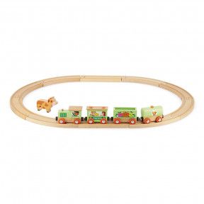 Train en bois, assortiment de rails et de routes