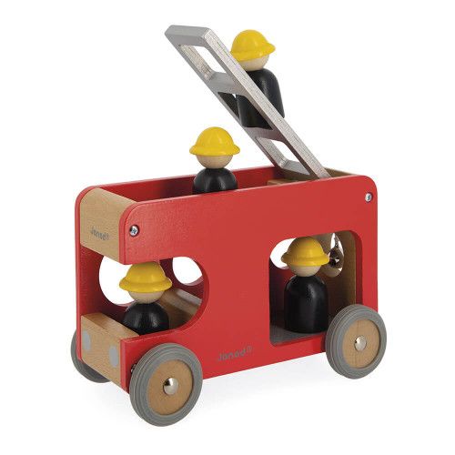 Camion de pompier - Jouet enfant 2 ans, camion en bois Bolid JANOD