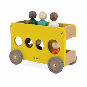 Janod Pure 2-in1 Stacking and Pull-Along Wood Train - Ages 1+ - J05157