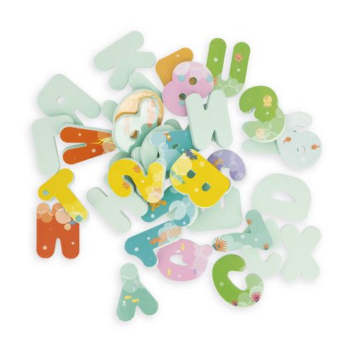Lettres et chiffres du bain, jouet de bain alphabet multicolor pour enfant dès 2 ans JANOD