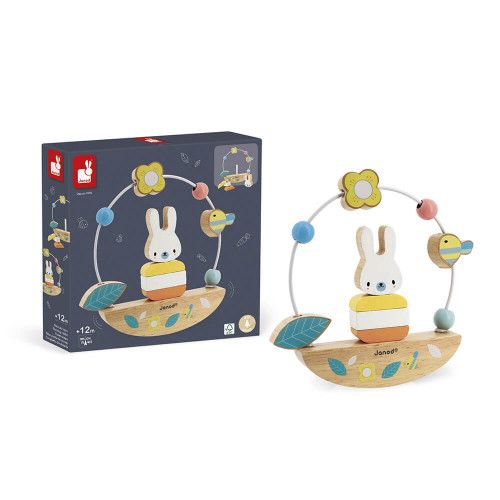 Jeu en bois - Mini looping Baleine à tirer - Janod - 1 ans et plus. - Label  Emmaüs