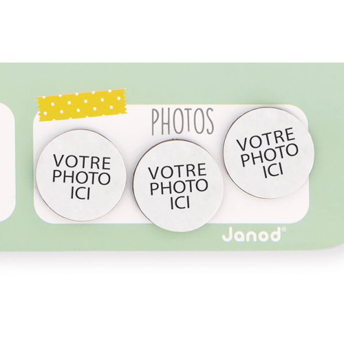 Semainier magnétique en bois pour enfant dès 3 ans, 91 magnets, agenda jours de la semaine, accroche murale, JANOD