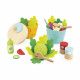 Set de dînette pour salade en bois FSC et feutrine pour enfant dès 3 ans, 32 accessoires, imitation cuisine, JANOD