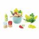 Set de dînette pour salade en bois FSC et feutrine pour enfant dès 3 ans, 32 accessoires, imitation cuisine, JANOD