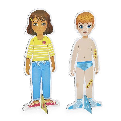 Set accessoires imitation docteur pour enfant dès 3 ans, en carton FSC, 2 personnages, vêtements, imitation métier JANOD