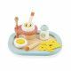 Coquetier et accessoires en bois FSC pour enfant dès 3 ans, œuf et fromage en feutrine, imitation cuisine dinette JANOD