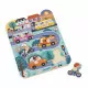 Puzzle à tenons en bois pour enfant dès 18 mois, puzzle premier âge thème ville et véhicules, 6 pièces, JANOD