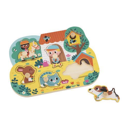 Puzzle magnétique animaux de la ferme, 6 puzzles en bois