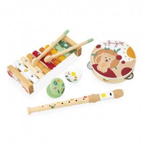 Jpnew Ensemble d'instruments de Musique pour Tout-Petits et Enfants d'âge  préscolaire, Jouet 100% Bois Jouet Musical Bébé Jouets de Percussion avec