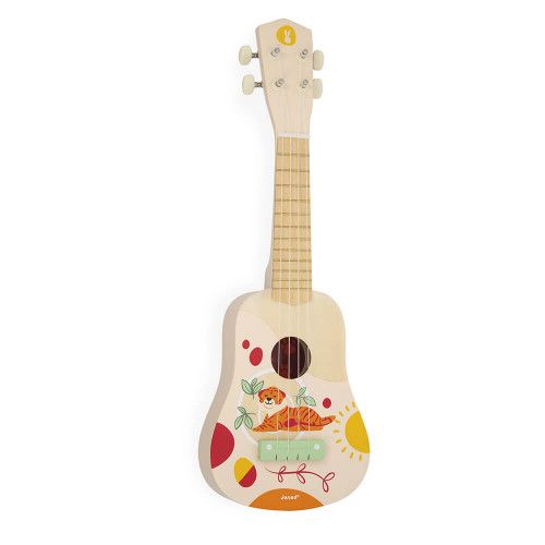 Ukulélé / guitare pour enfants en bois Ecotoys avec 4 cordes et 12 frettes  