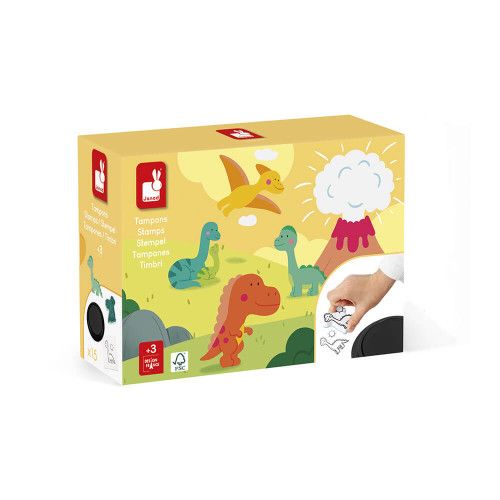 Coffret 15 tampons Dinosaures Janod dès 3 ans - MaloJouets