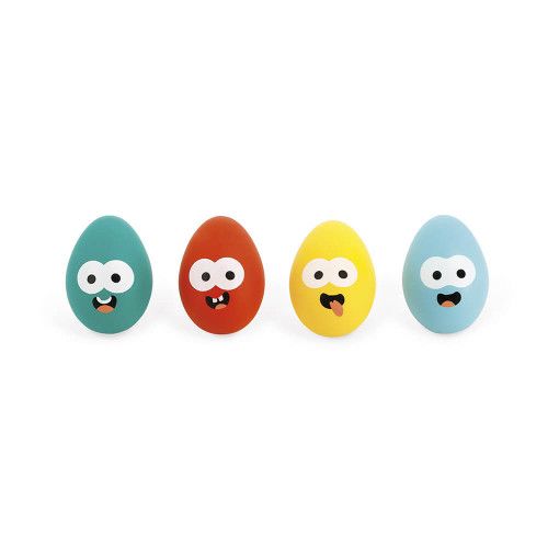 Jeu de course aux œufs en bois FSC pour enfant dès 3 ans, 4 œufs et 4 cuillères, kermesse fête anniversaire JANOD