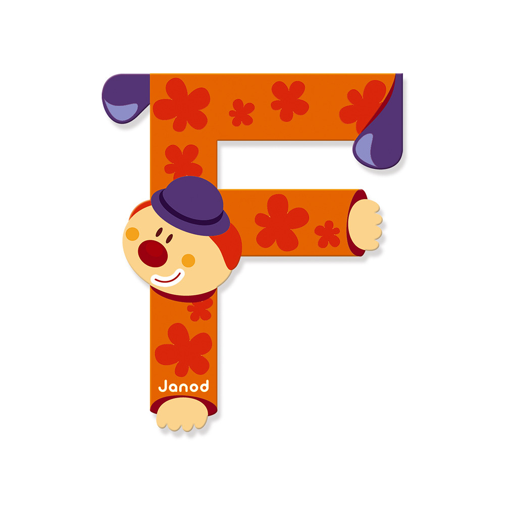 Clown Letter - F (wood)