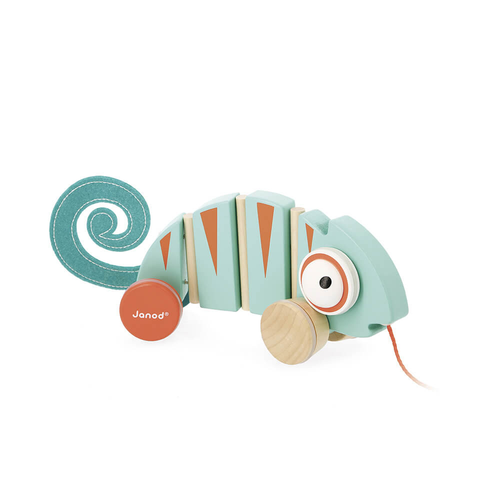 Janod – Tigre à Tirer Avec Circuit Boulier – Jouet à Promener En Bois FSC – 12 Mois Et + – Développe Motricité Et Imagination
