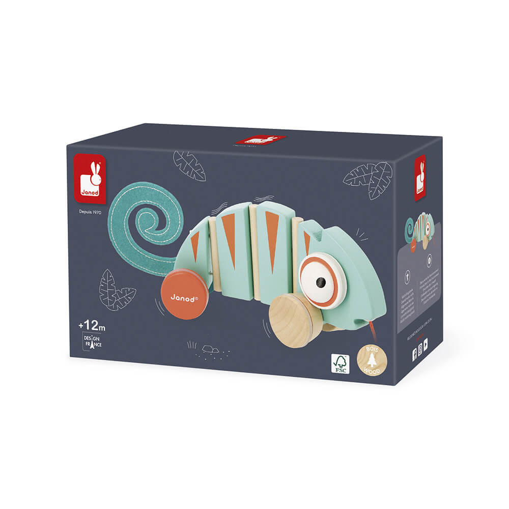 Janod – Tigre à Tirer Avec Circuit Boulier – Jouet à Promener En Bois FSC – 12 Mois Et + – Développe Motricité Et Imagination