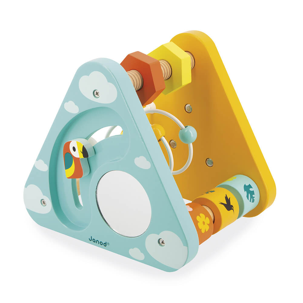 Jouet D'Éveil En Bois Janod - Triangle Multi-Activités Tropik - Dès 1 An