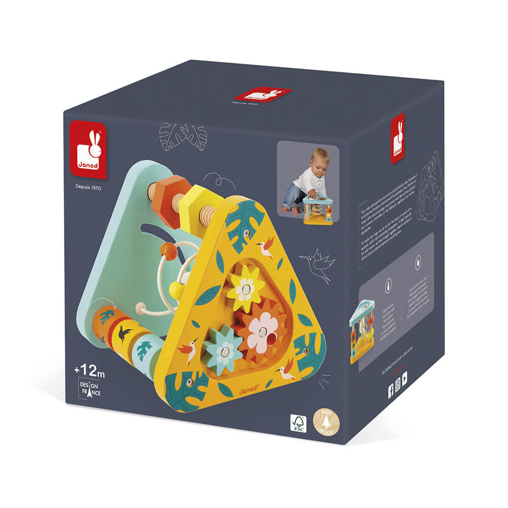 Triángulo De Actividades Lilliputiens – Espejo, Sonidos Y Texturas – Juguete Sensorial Para Bebés De 3 Meses En Adelante