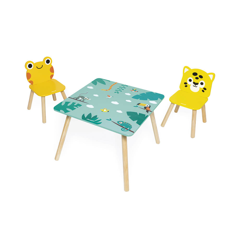 Table en bois enfant, table enfant avec chaises JANOD