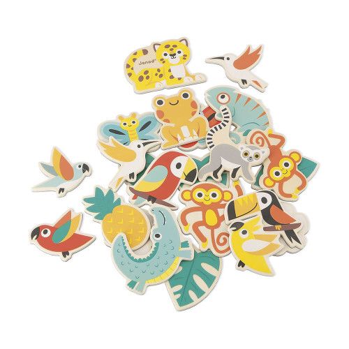 Magnets enfant - Aimants tableau enfant en bois animaux JANOD