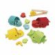 Tri des couleurs baleines, en feutrine et bois FSC, pour enfant dès 2 ans, jouet d'éveil éducatif formes et couleurs JANOD