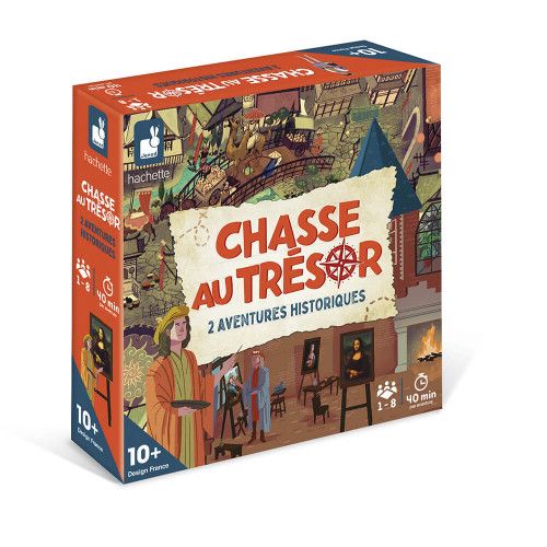 Mini Chasse au Trésor Histoire, 2 aventures historiques pour enfant dès 10 ans, jeu de société éducatif Hachette JANOD