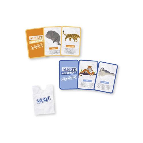 Alerte disparition Animaux menacés, jeu de cartes coopératif pour enfant dès 6 ans, jeu de société éducatif Hachette JANOD