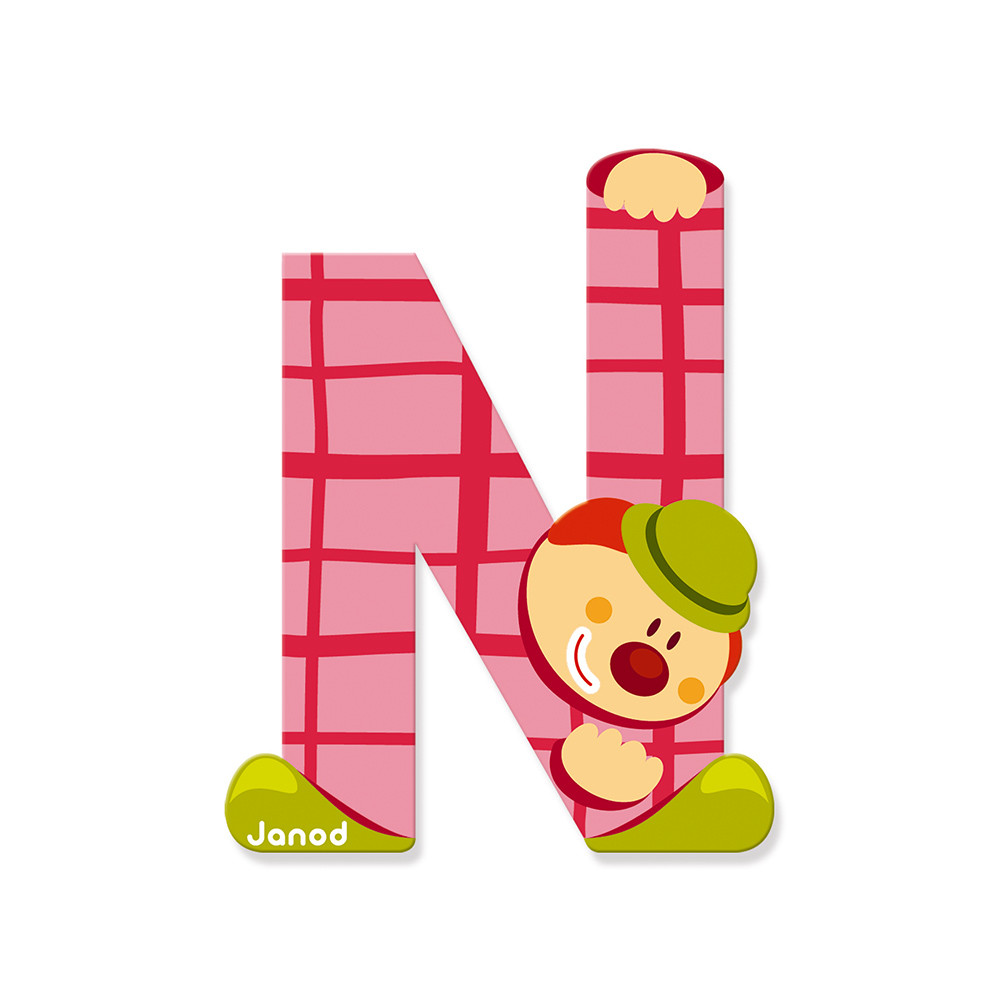 Clown Letter N Wood