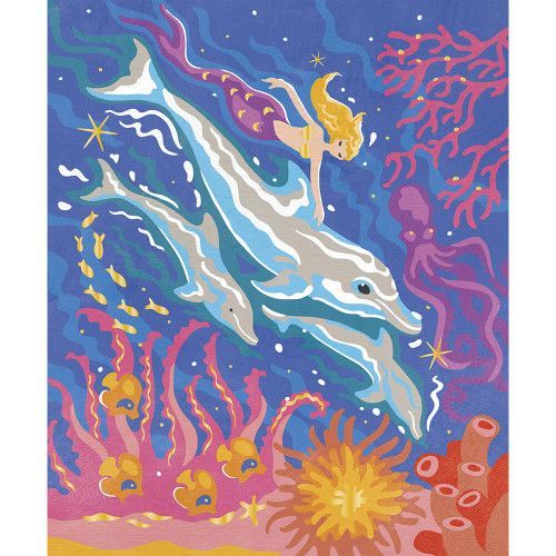 Peinture au numéro Dauphins, 2 tableaux à créer, pour enfant dès 7 ans, loisir créatif Les ateliers du calme Hachette JANOD