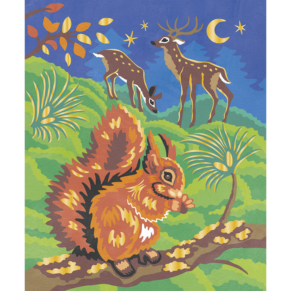 Kit Pittura Con Numeri Adulti - Funghi Della Foresta 40x50cm Con Colori E Pennelli