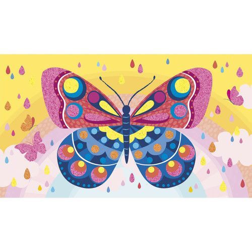 Sables fluos papillons, 2 tableaux à créer, pour enfant dès 6 ans, loisir créatif Les ateliers du calme Hachette JANOD