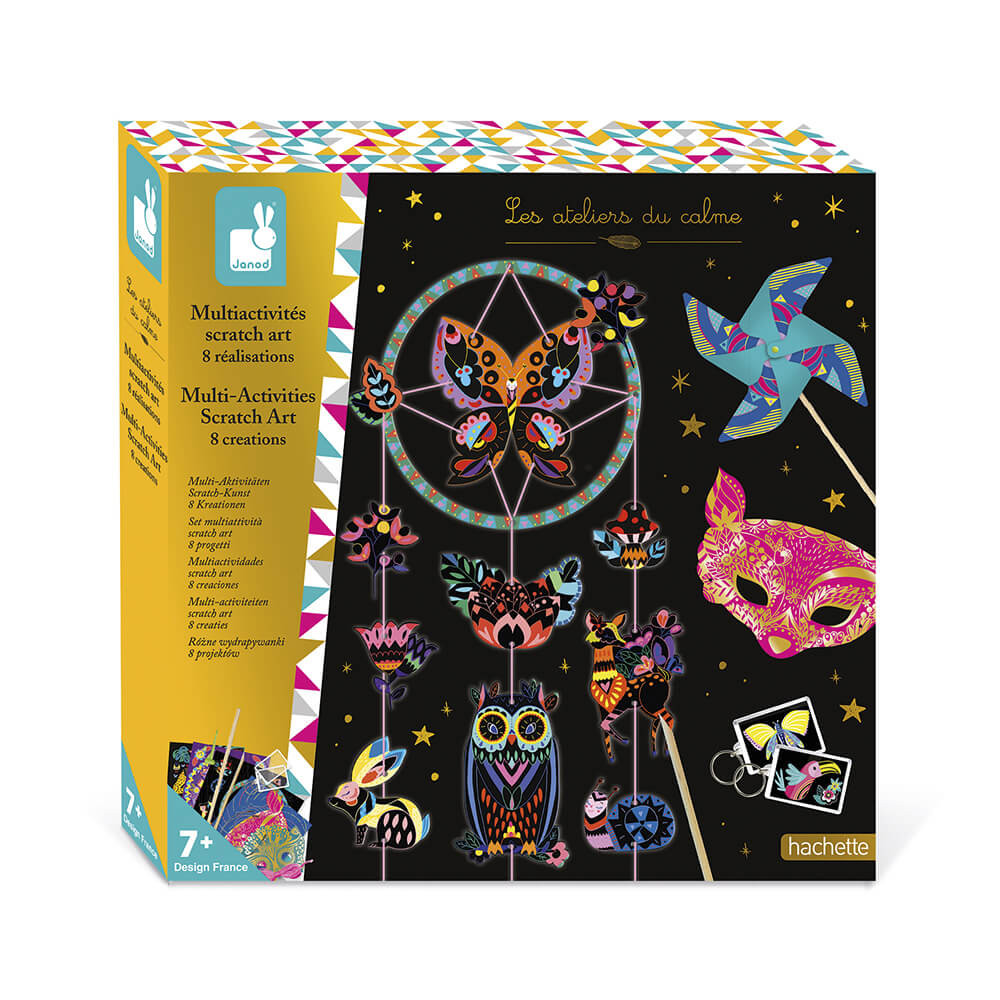 2 Packs Scratch Art Livres Et Coloriage en Papier Noir avec 4 Règles de Gabarit pour Gabarit de Dessin et 4 Stylets en Bois MELLIEX Dessin Gratter pour Enfants 