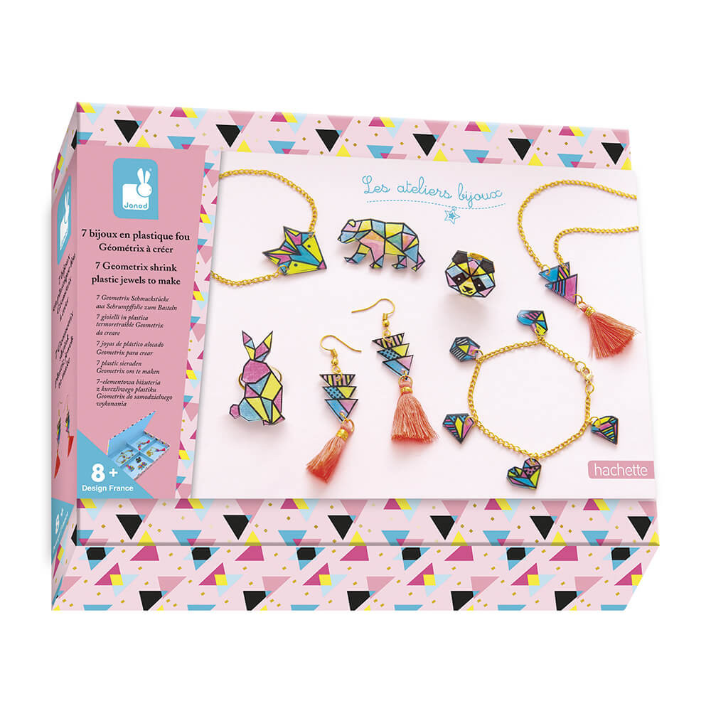 Janod - 16-Piece Lucky Stone Jewellery Set - 3 Necklaces and 13 Bracelets - Les Ateliers Bijoux - Children's Arts & Crafts Kit - Dexterity and Concentration - 8 Years + - J07938 Janod - 16-Piece Lucky Stone Jewellery Set - 3 Necklaces and 13 Bracelets - Les Ateliers Bijoux - Children's Arts & Crafts Kit - Dexterity and Concentration - 8 Years + - J07938
