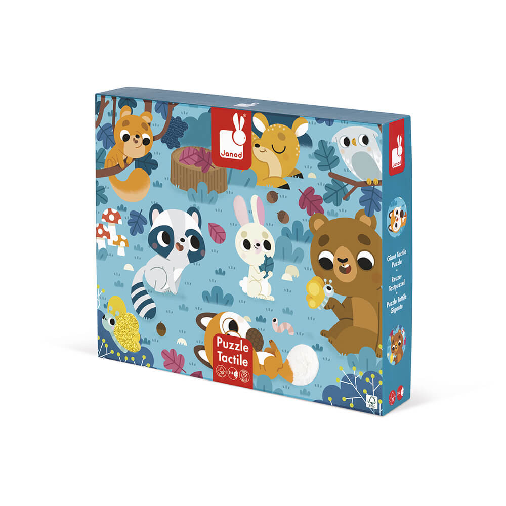 Tactile Puzzle Forest Animals 20 pieces : 20 to 49 piece puzzles Janod -  J02685