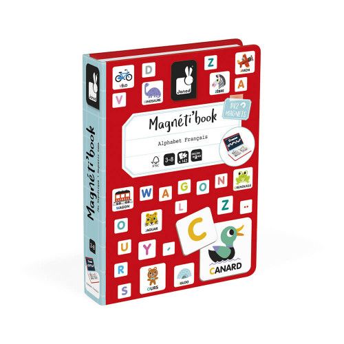 Magnéti'book alphabet français magnétique en carton 142 magnets lettres pour enfant à partir de 3 ans