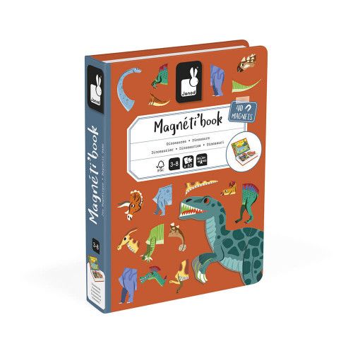 Magnéti'book Dinosaures, 40 magnets, magnétique, aimants, éducatif pour enfant à partir de 3 ans JANOD