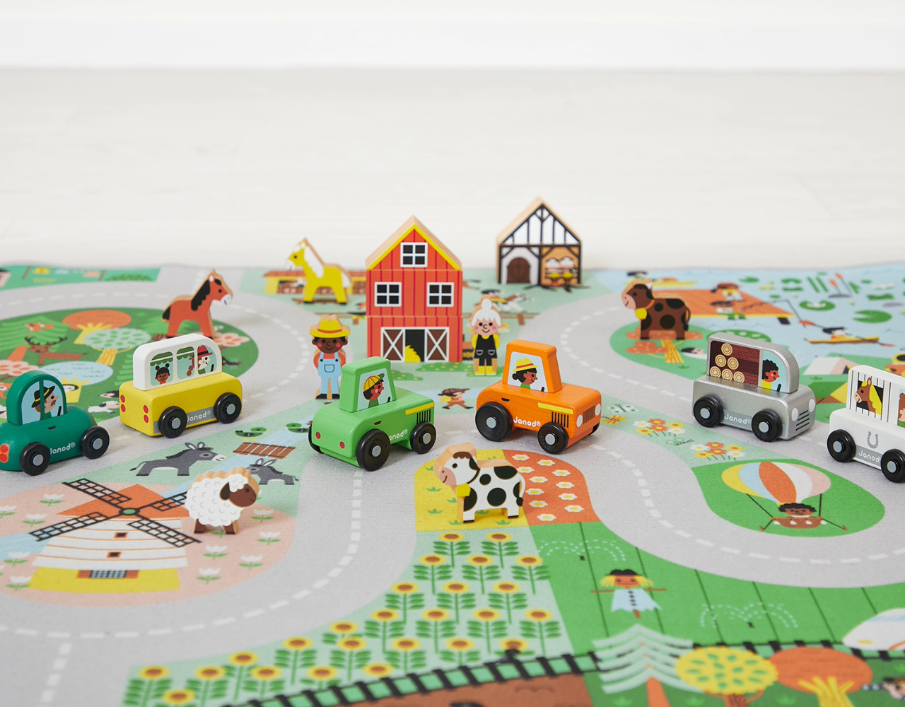 Tapis Puzzle 9 Pièces "Véhicules" 30x30 Cm - Mousse EVA, Antidérapant, Lavable - Pour Enfants
