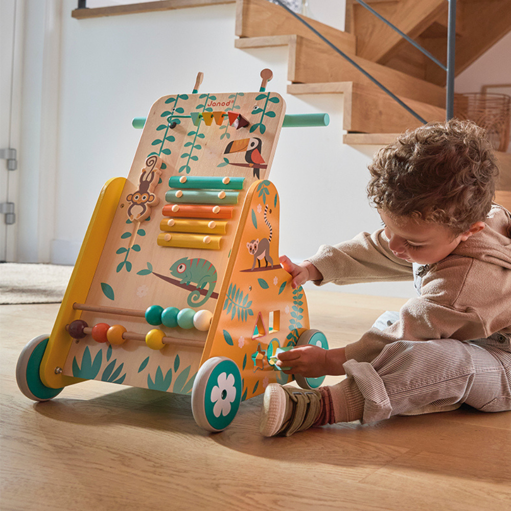 Chariot de marche bois - Table d'activité bébé - Océan Deluxe