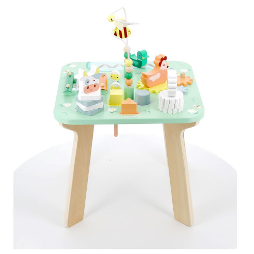 Table d'activité en bois Janod - Table d'éveil pour bébé multi jeux